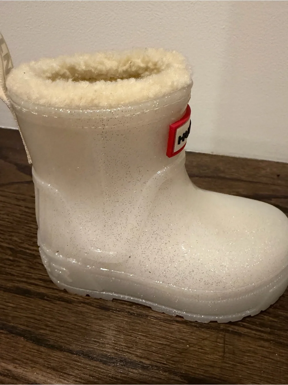 Hunter Kids Silver Rain Boots Box Label